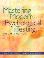 Mastering modern psychological testing : theory & methods /