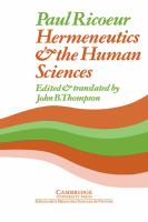Hermeneutics and the human sciences : essays on language, action, and interpretation /