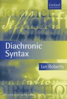 Diachronic syntax /