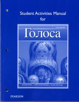 Student activities manual for [Golosa], a basic course in Russian, book two, fifth edition /