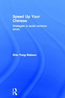 Speed up your Chinese : strategies to avoid common errors /