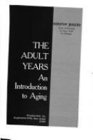 The adult years : an introduction to aging /
