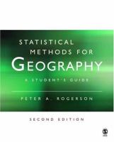 Statistical methods for geography : a student's guide /