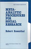 Meta-analytic procedures for social research /