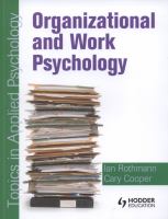 Organizational and work psychology /