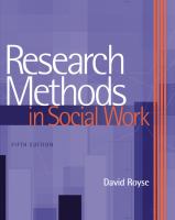 Research methods in social work /