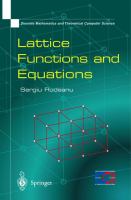 Lattice functions and equations /