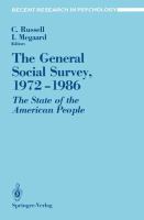 The general social survey, 1972-1986 : the state of the American people /
