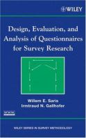 Design, evaluation, and analysis of questionnaires for survey research /