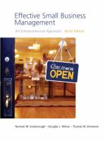 Effective small business management : an entrepreneurial approach /
