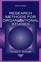 Research methods for organizational studies /