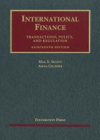 International finance : transactions, policy, and regulation /