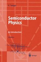 Semiconductor physics : an introduction /