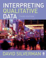Interpreting qualitative data : methods for analysing talk, text and interaction /