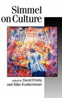 Simmel on culture : selected writings /