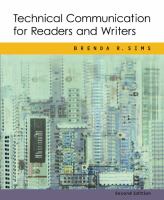 Technical communication for readers and writers /