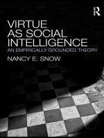 Virtue as social intelligence an empirically grounded theory /