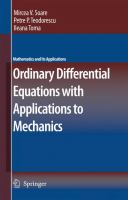Ordinary differential equations with applications to mechanics /