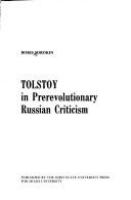 Tolstoy in prerevolutionary Russian criticism /