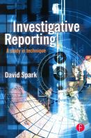 Investigative reporting : a study in technique /