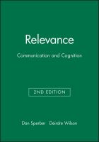 Relevance : communication and cognition /