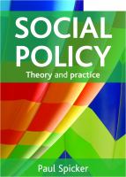 Social policy : theory and practice /