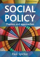 Social policy : themes and approaches /