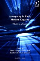 Anonymity in early modern England "what's in a name?" /