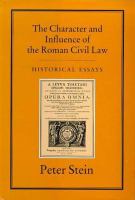 The character and influence of the Roman civil law : historical essays /