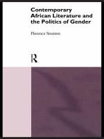 Contemporary African literature and the politics of gender /