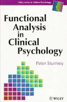 Functional analysis in clinical psychology /
