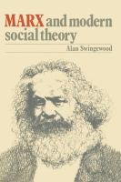 Marx and modern social theory.