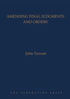 Amending final judgments and orders /