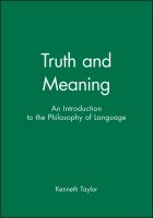 Truth and meaning : an introduction to the philosophy of language /