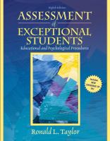 Assessment of exceptional students : educational and psychological procedures /