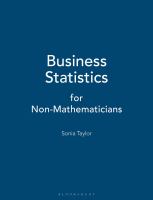 Business statistics for non-mathematicians /