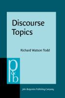 Discourse topics /