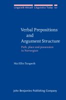 Verbal prepositions and argument structure : path, place and possession in Norwegian /