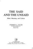 The said and the unsaid : mind, meaning, and culture /