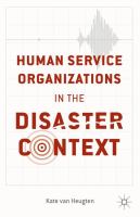 Human service organizations in the disaster context /