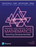 Primary and middle years mathematics : teaching developmentally /