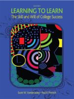 Learning to learn : the skill and will of college success /