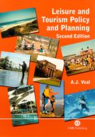 Leisure and tourism policy and planning