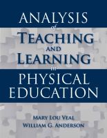 Analysis of teaching and learning in physical education /