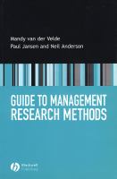 Guide to management research methods /