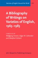 A bibliography of writings on varieties of English, 1965-1983 /