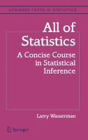 All of statistics : a concise course in statistical inference /