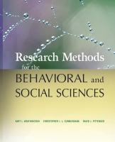 Research methods for the behavioral and social sciences /