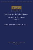 Les Mémoires de Saint-Simon : lecteur virtuel et stratégies d'écriture /