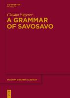 A grammar of Savosavo /